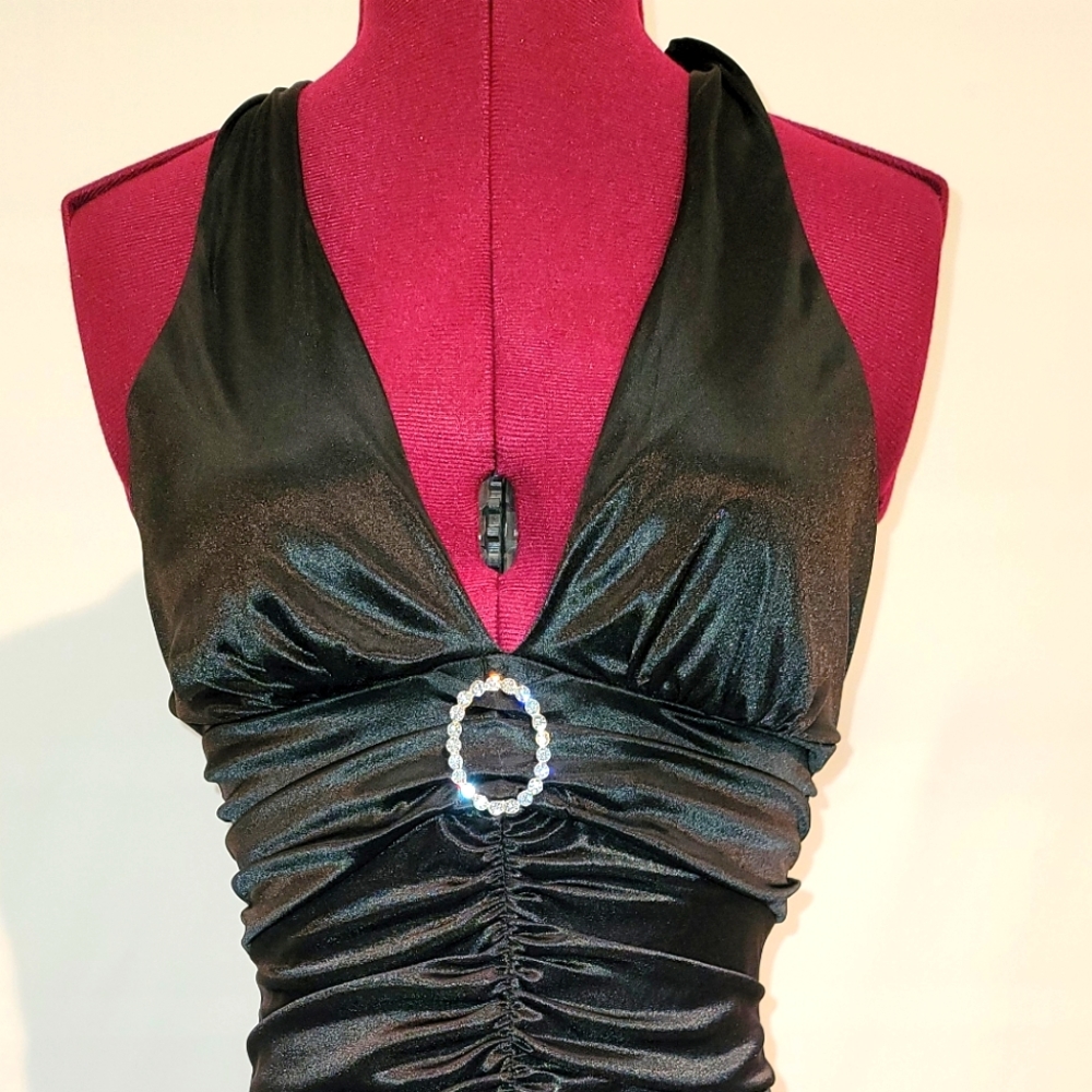 Black dress back straps